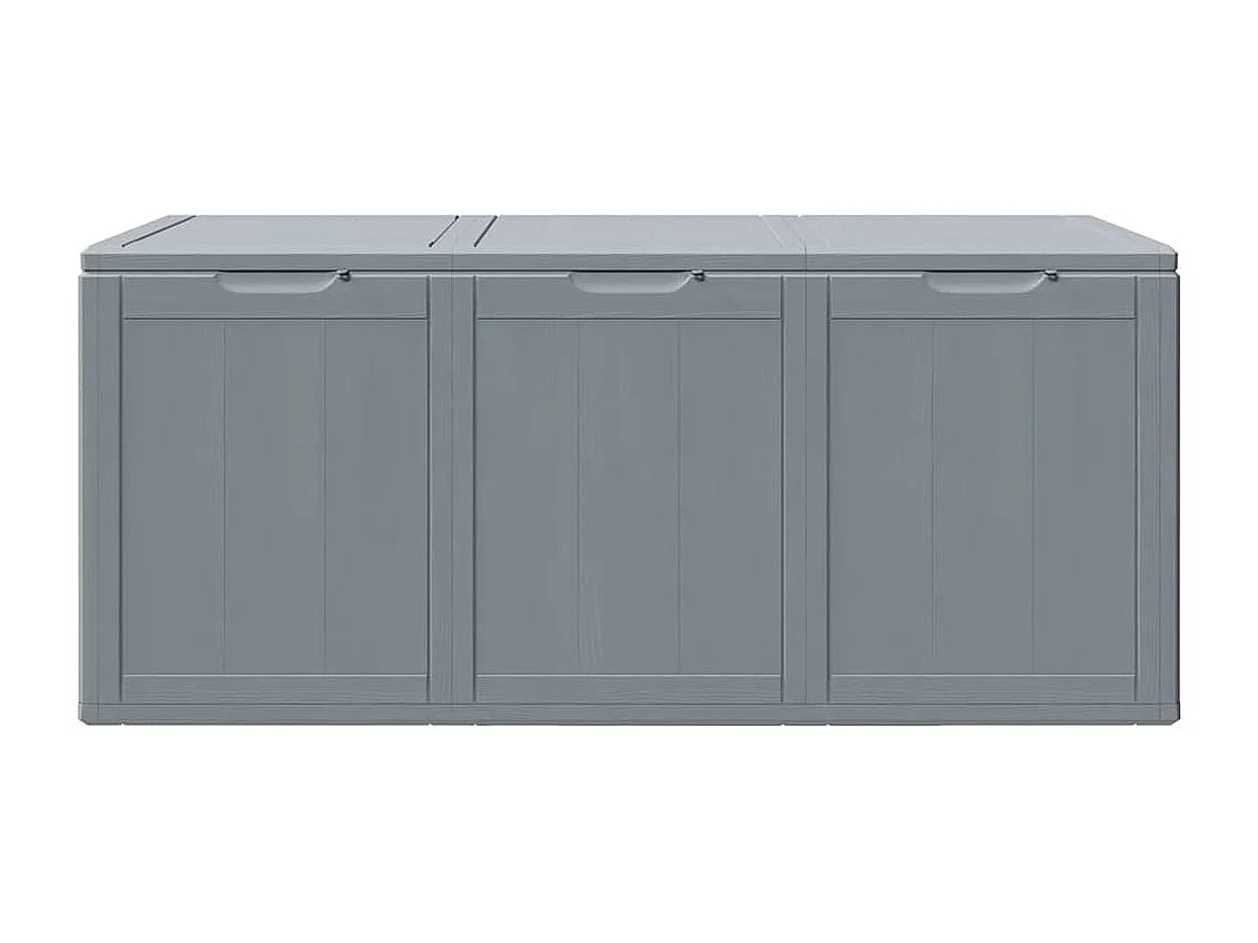 Boîte de rangement de jardin 270 L Gris PP aspect bois