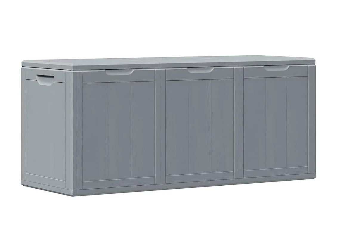 Garten-Aufbewahrungsbox 270 L Grau PP-Holzoptik