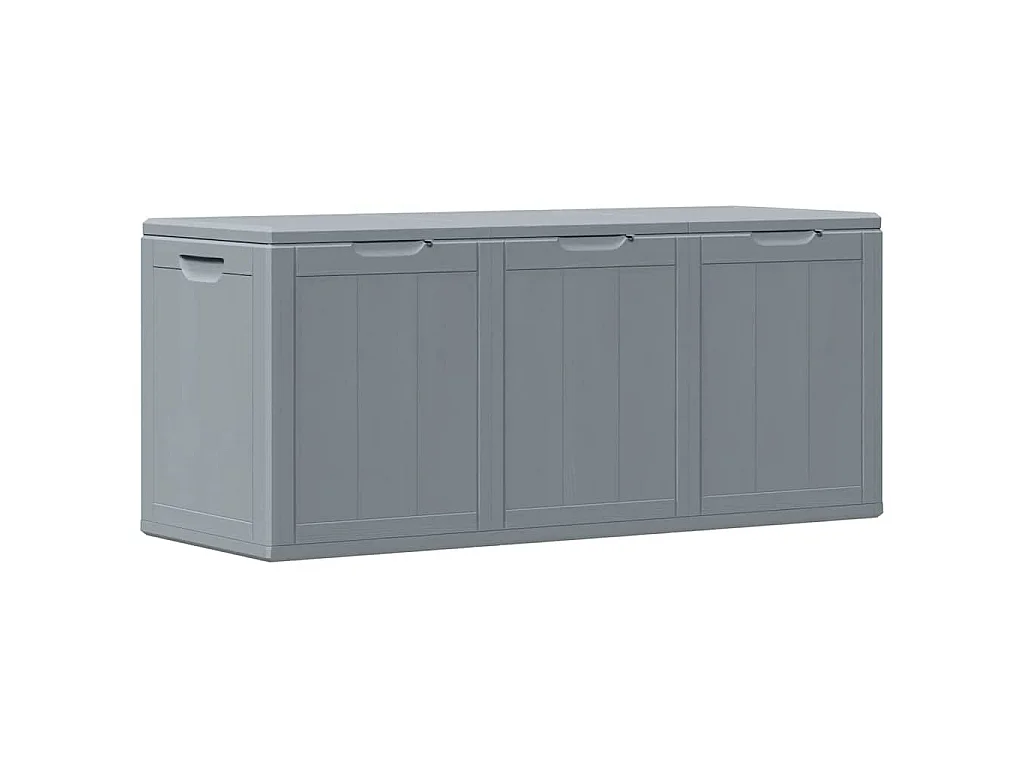 Caja de almacenaje para jardín 270 L PP aspecto madera gris