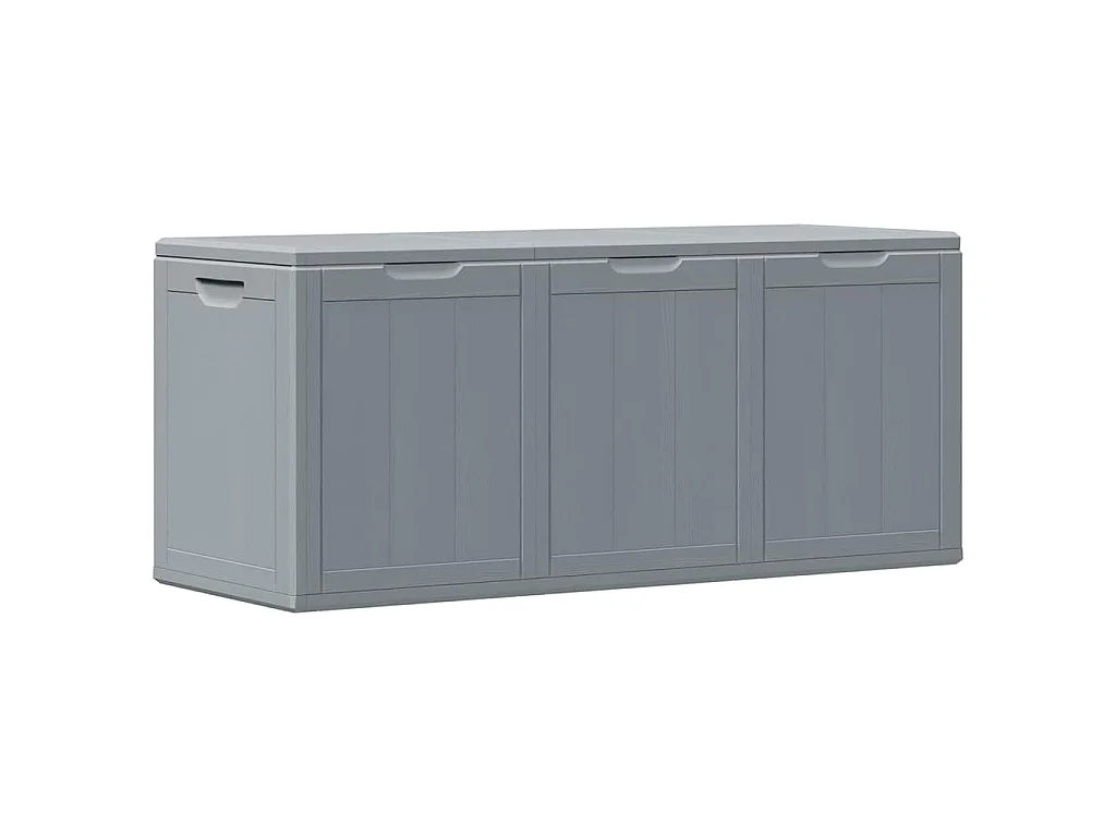 Caja de almacenaje para jardín 270 L PP aspecto madera gris