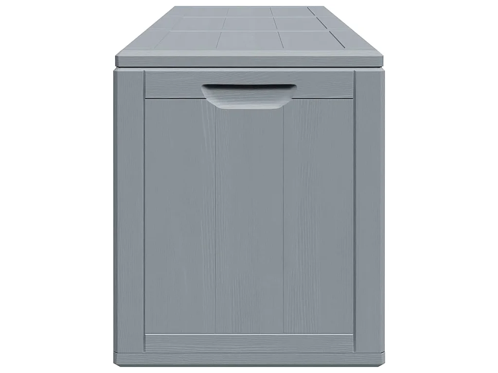 Caja de almacenaje para jardín 270 L PP aspecto madera gris
