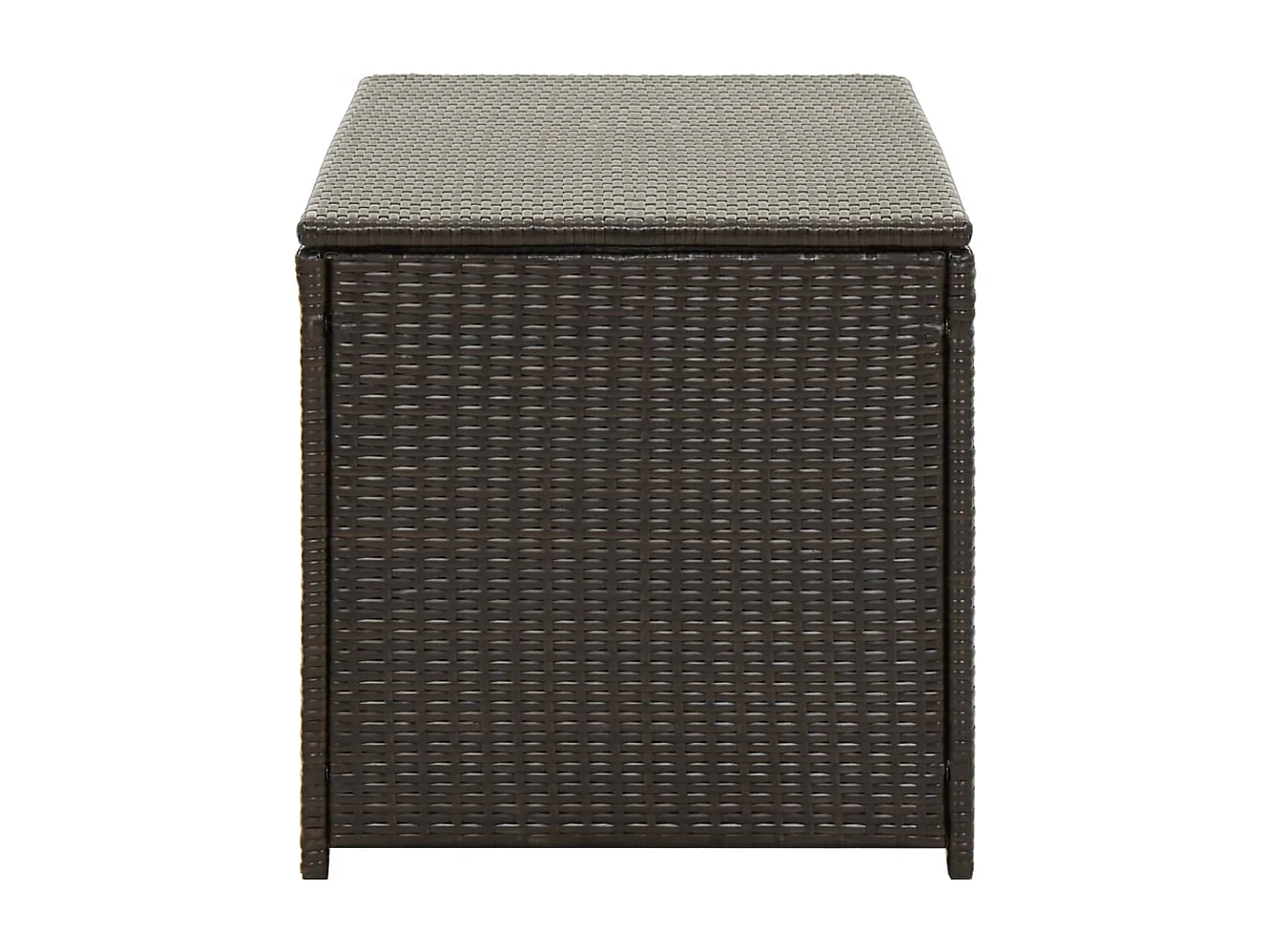 Caixa de arrumação para jardim 100x50x50 cm vime PE castanho