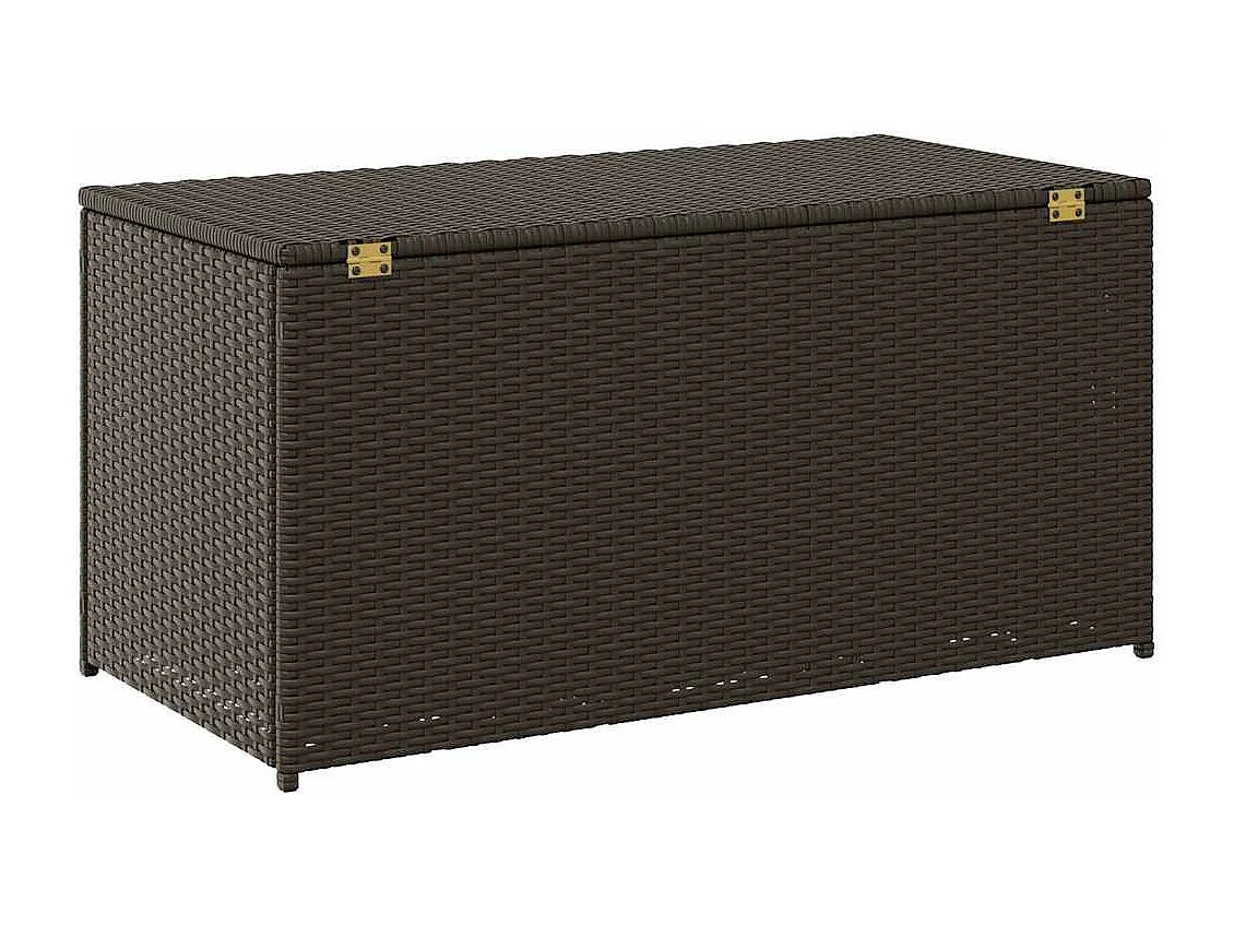 Caixa de arrumação para jardim 100x50x50 cm vime PE castanho