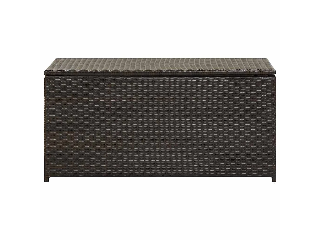 Caixa de arrumação para jardim 100x50x50 cm vime PE castanho