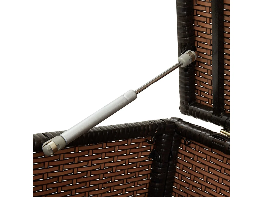 Caixa de arrumação para jardim 100x50x50 cm vime PE castanho