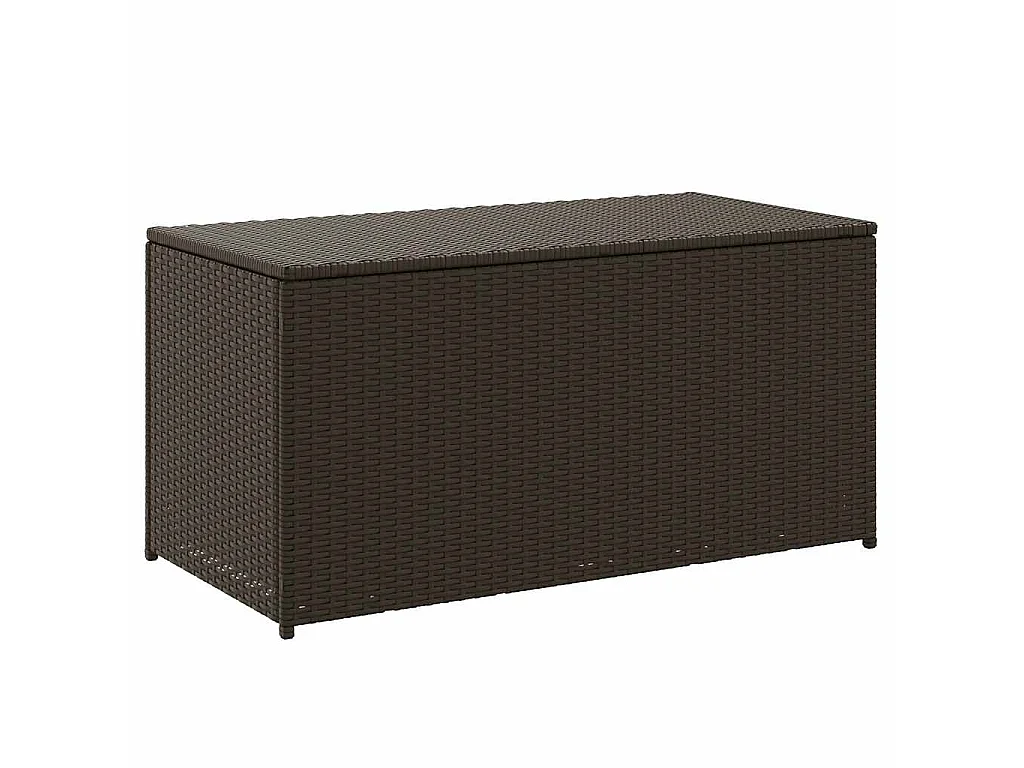 Baule da Giardino in Polyrattan 100x50x50 cm Marrone
