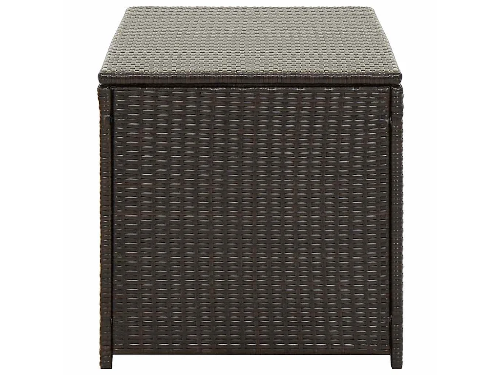 Baule da Giardino in Polyrattan 100x50x50 cm Marrone