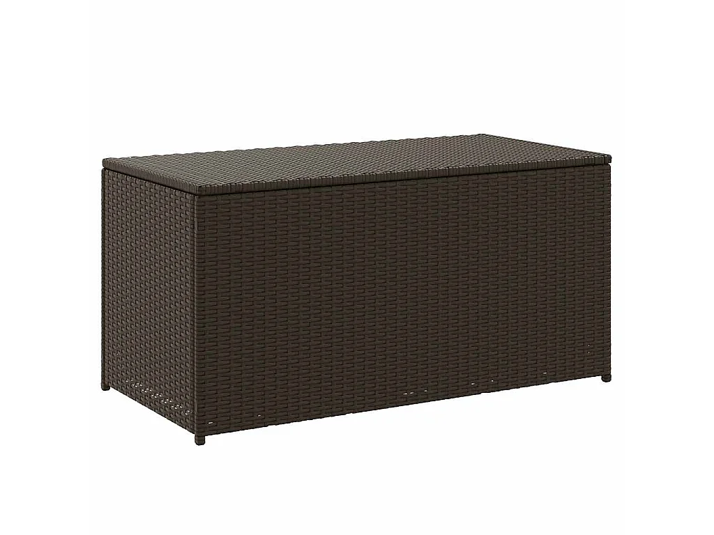 Caixa de arrumação para jardim 100x50x50 cm vime PE castanho