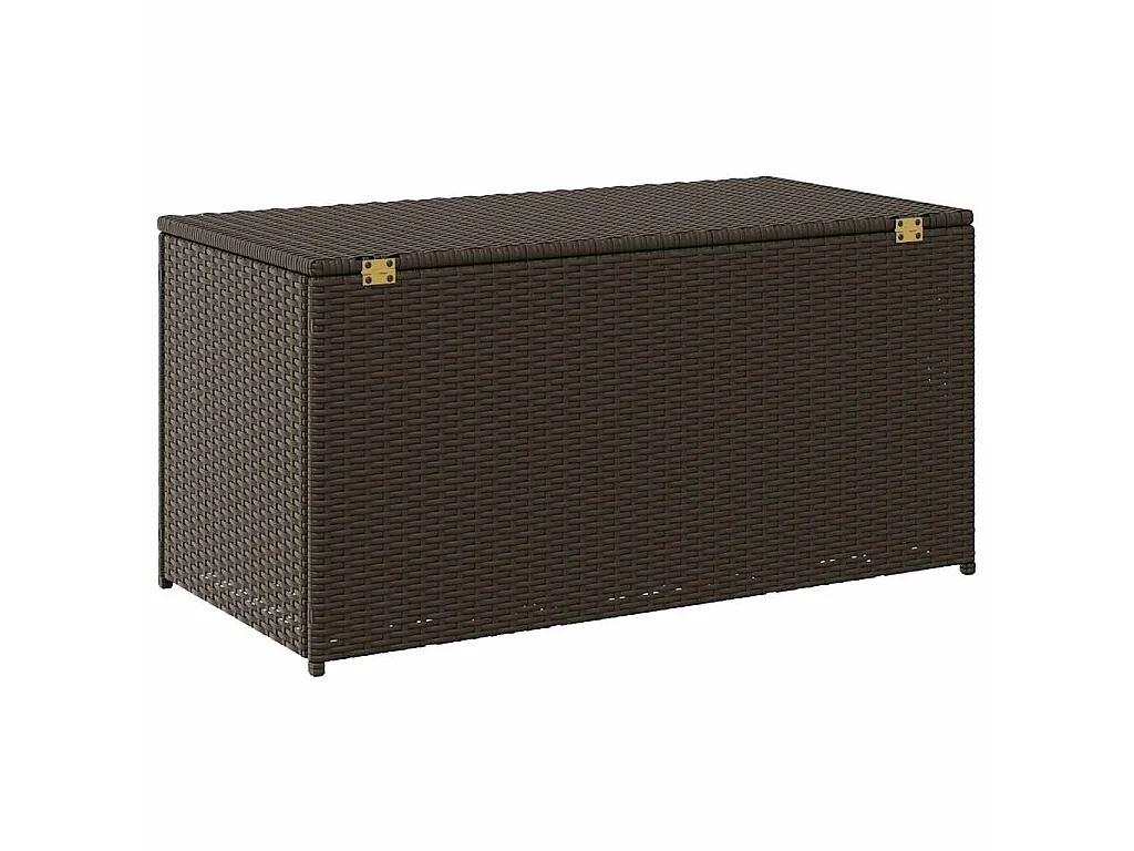 Caixa de arrumação para jardim 100x50x50 cm vime PE castanho