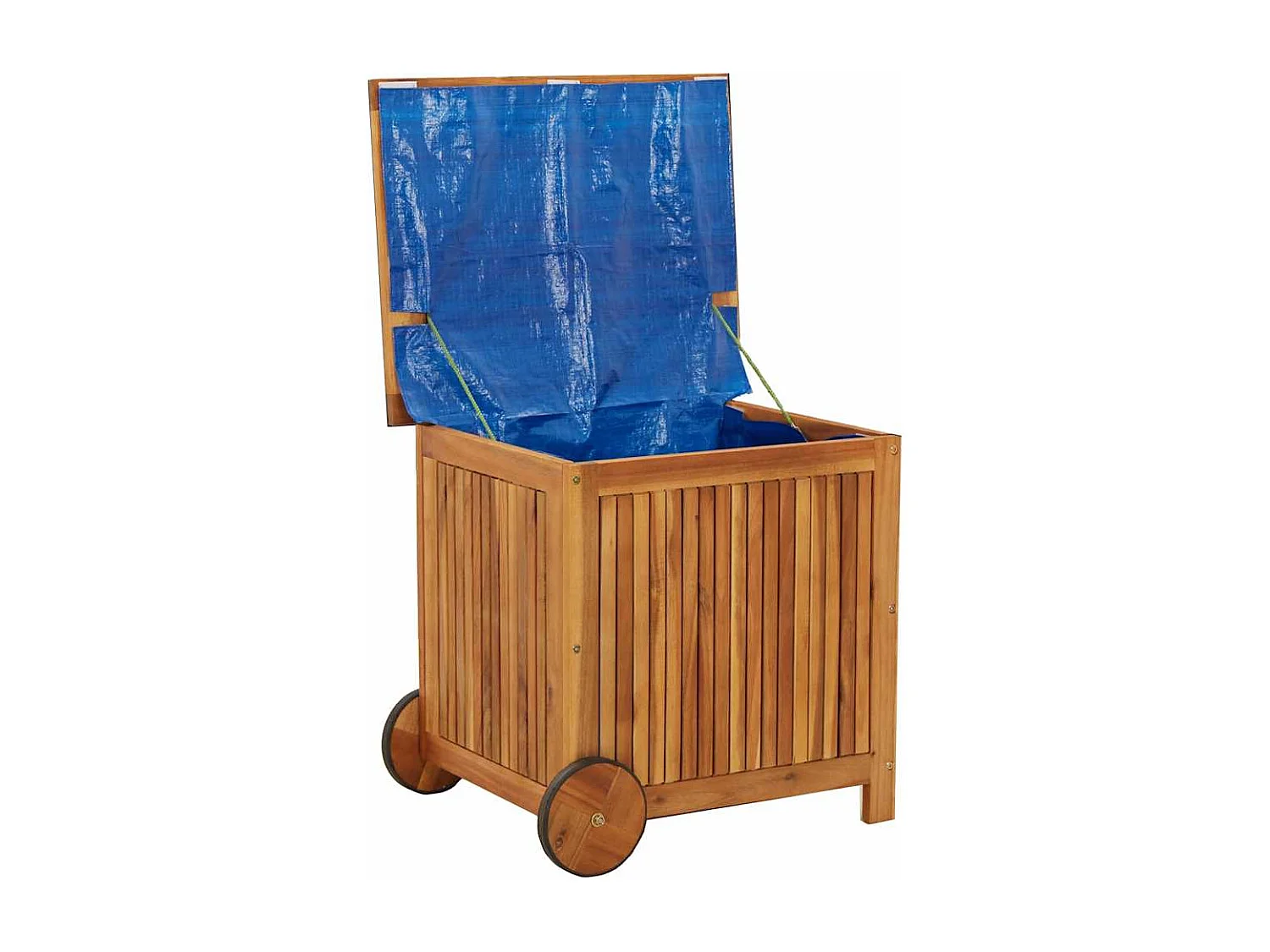 Gartentruhe mit Rollen 60x50x58 cm Massivholz Akazie