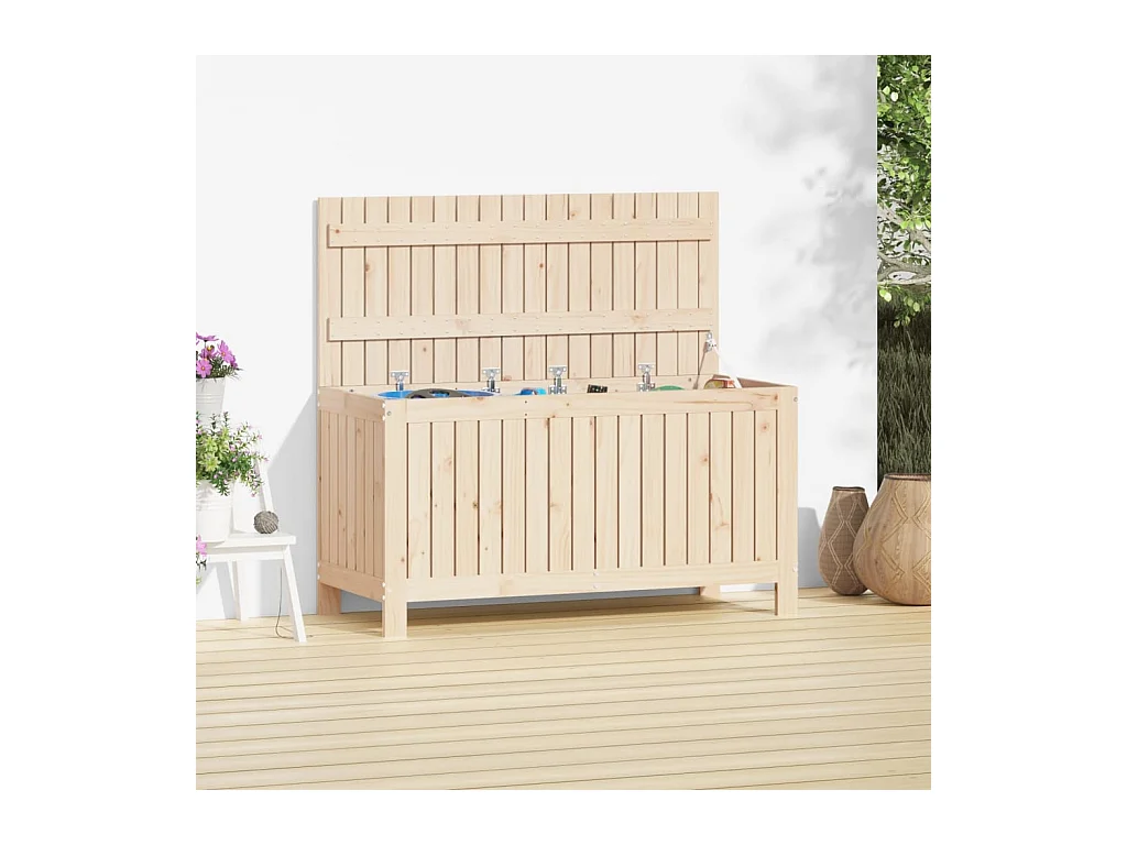 Contenitore da Giardino 115x49x60 cm in Legno Massello di Pino