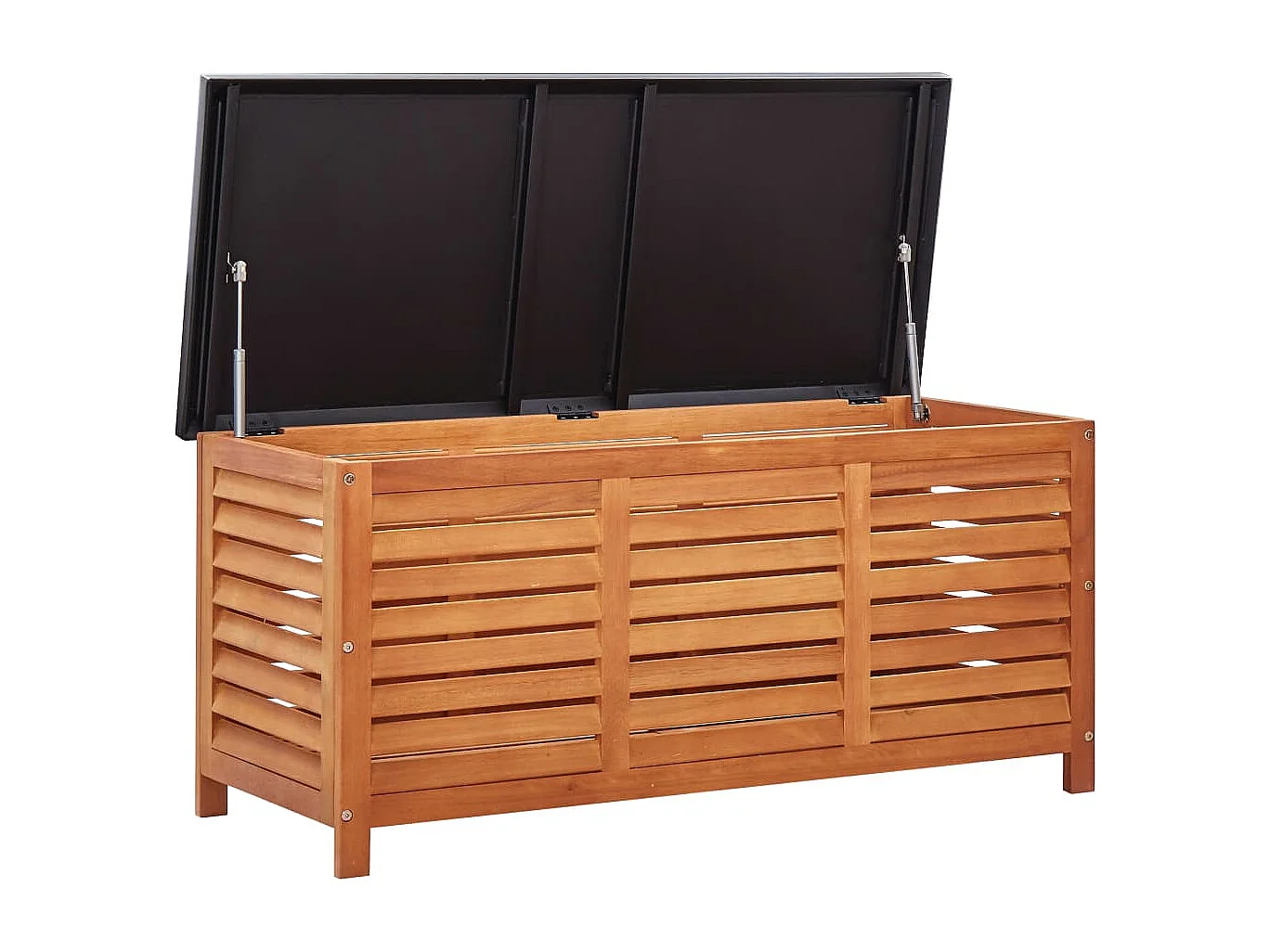 Caixa arrumação p/ jardim 117x50x55 cm madeira eucalipto maciça