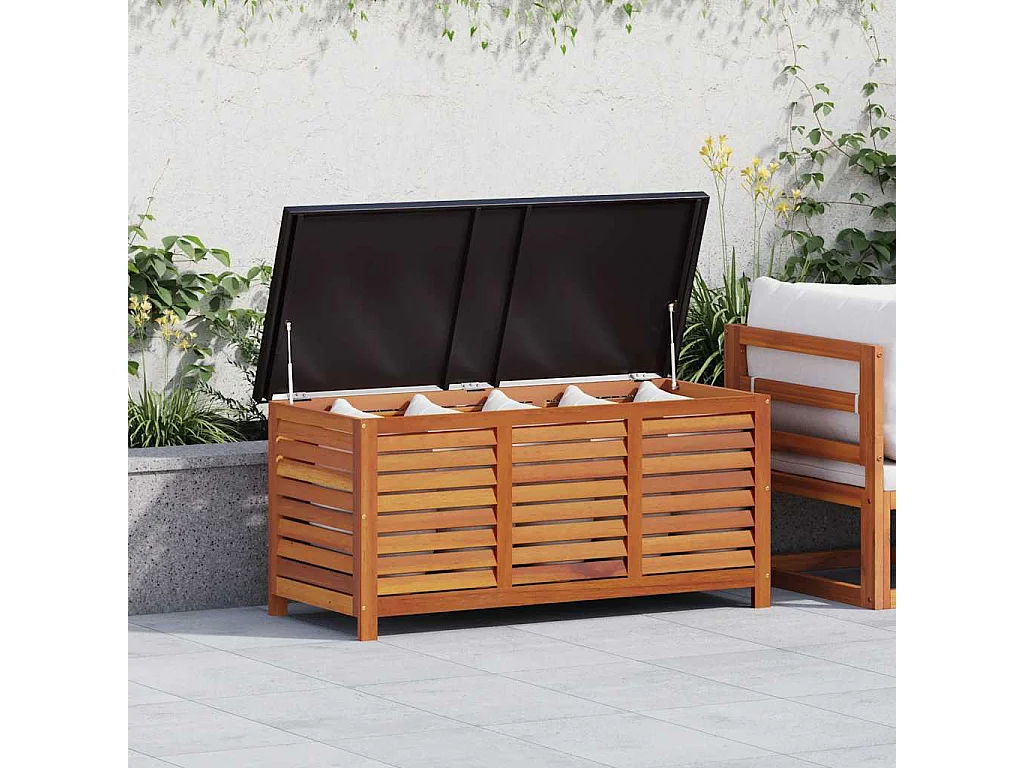 Boîte de rangement de jardin 117x50x55 cm Eucalyptus solide