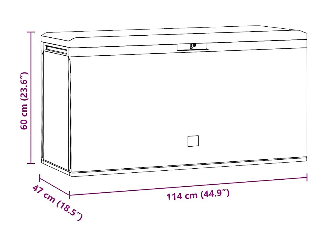 Boîte de rangement de jardin Marron 114x47x60 cm