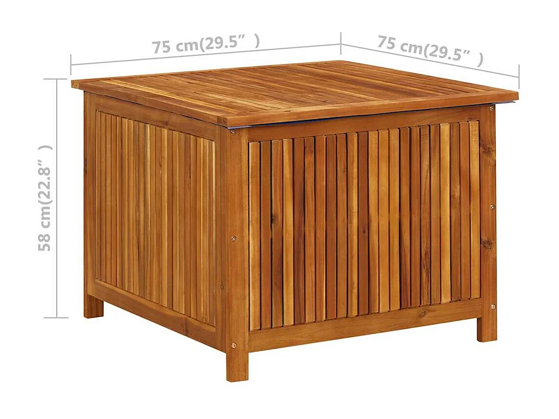 Garten-Aufbewahrungsbox 75x75x58 cm Massivholz Akazie