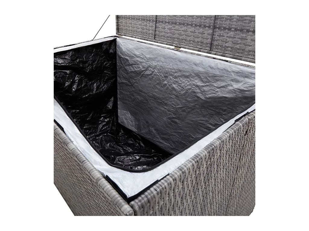 Boîte de rangement de jardin gris 150x100x100 cm résine tressée