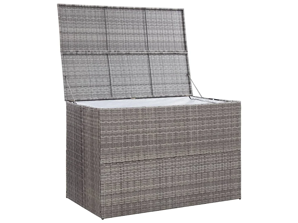 Boîte de rangement de jardin gris 150x100x100 cm résine tressée