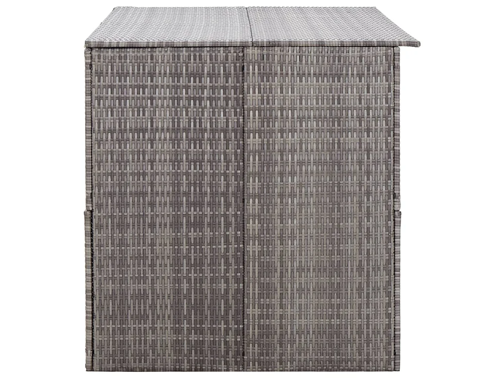 Boîte de rangement de jardin gris 150x100x100 cm résine tressée