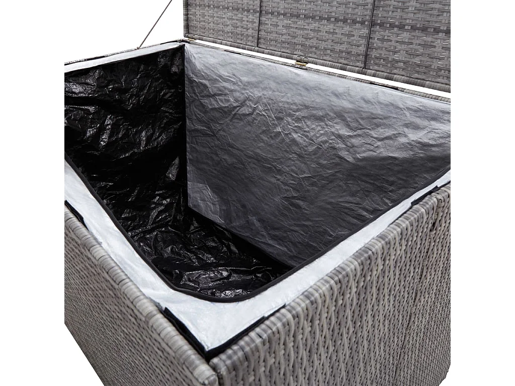 Boîte de rangement de jardin gris 150x100x100 cm résine tressée