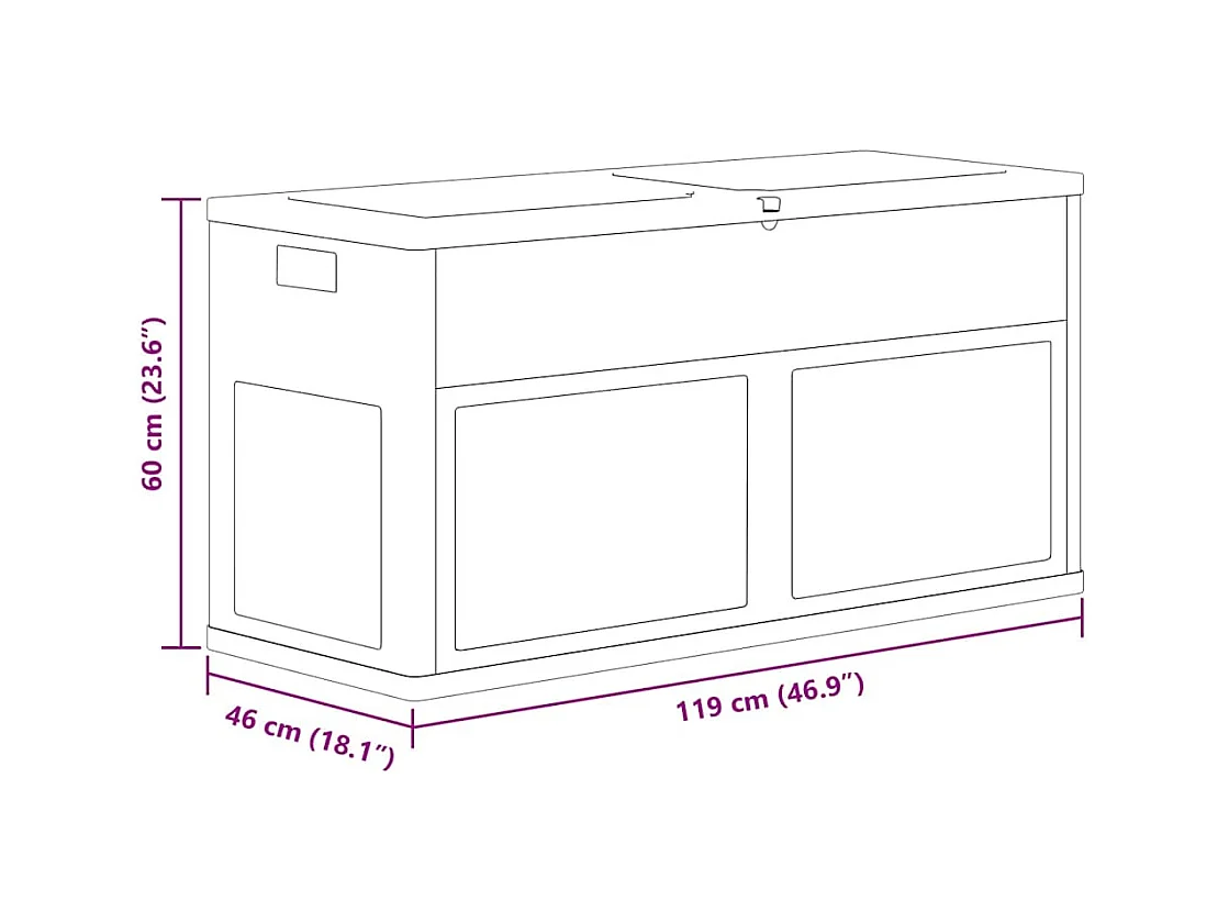 Baule da Giardino 320 L Grigio Nero