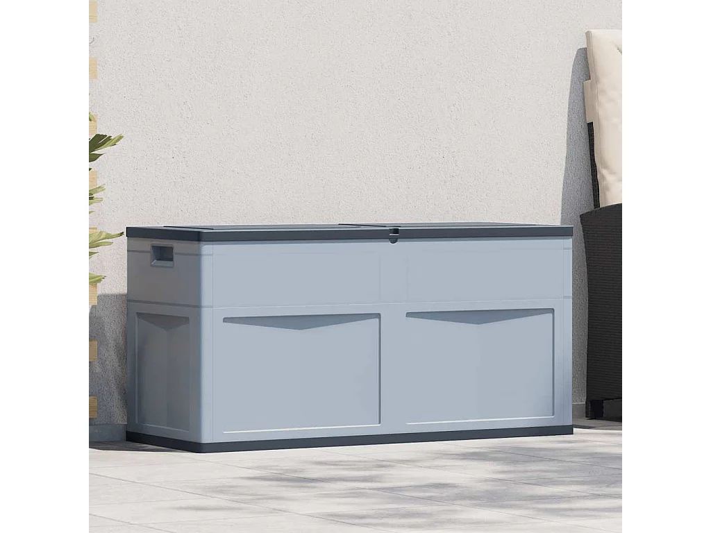 Garten-Aufbewahrungsbox 320 L Grau Schwarz