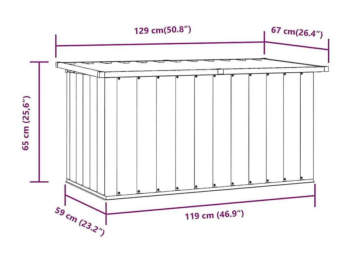 Gartenbox Anthrazit 129x67x65 cm