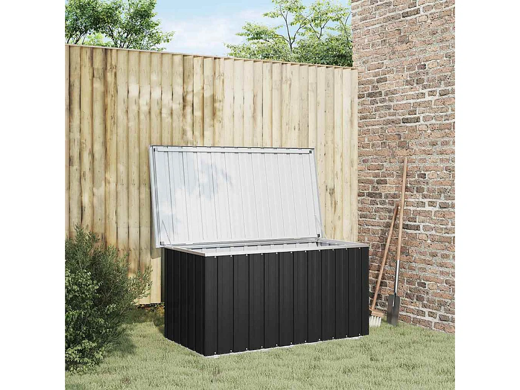 Caixa de arrumação para jardim 129x67x65 cm antracite