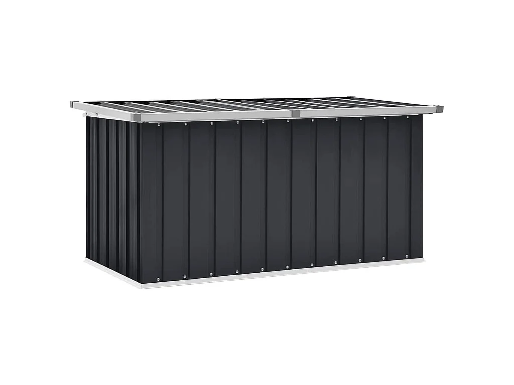 Skrzynia ogrodowa antracytowa 129x67x65 cm z wytrzymałej ocynkowanej stali, idealna na poduszki i narzędzia, ponadczasowy design