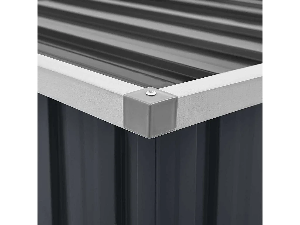 Skrzynia ogrodowa antracytowa 129x67x65 cm z wytrzymałej ocynkowanej stali, idealna na poduszki i narzędzia, ponadczasowy design