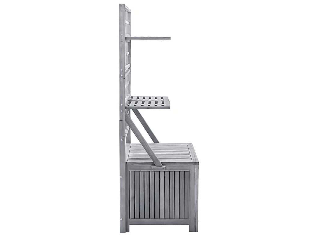 Boîte de rangement avec treillis Gris 99x55x160cm Acacia solide
