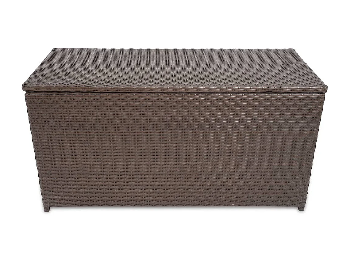 Boîte de rangement de jardin marron 120x50x60 cm résine tressée