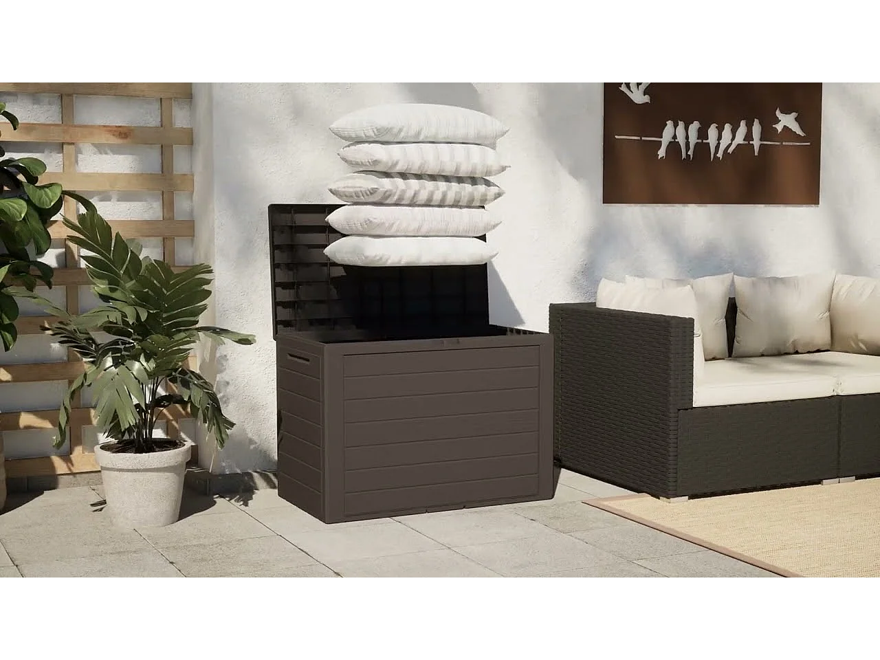 Boîte de rangement de jardin Marron 78x44x55 cm