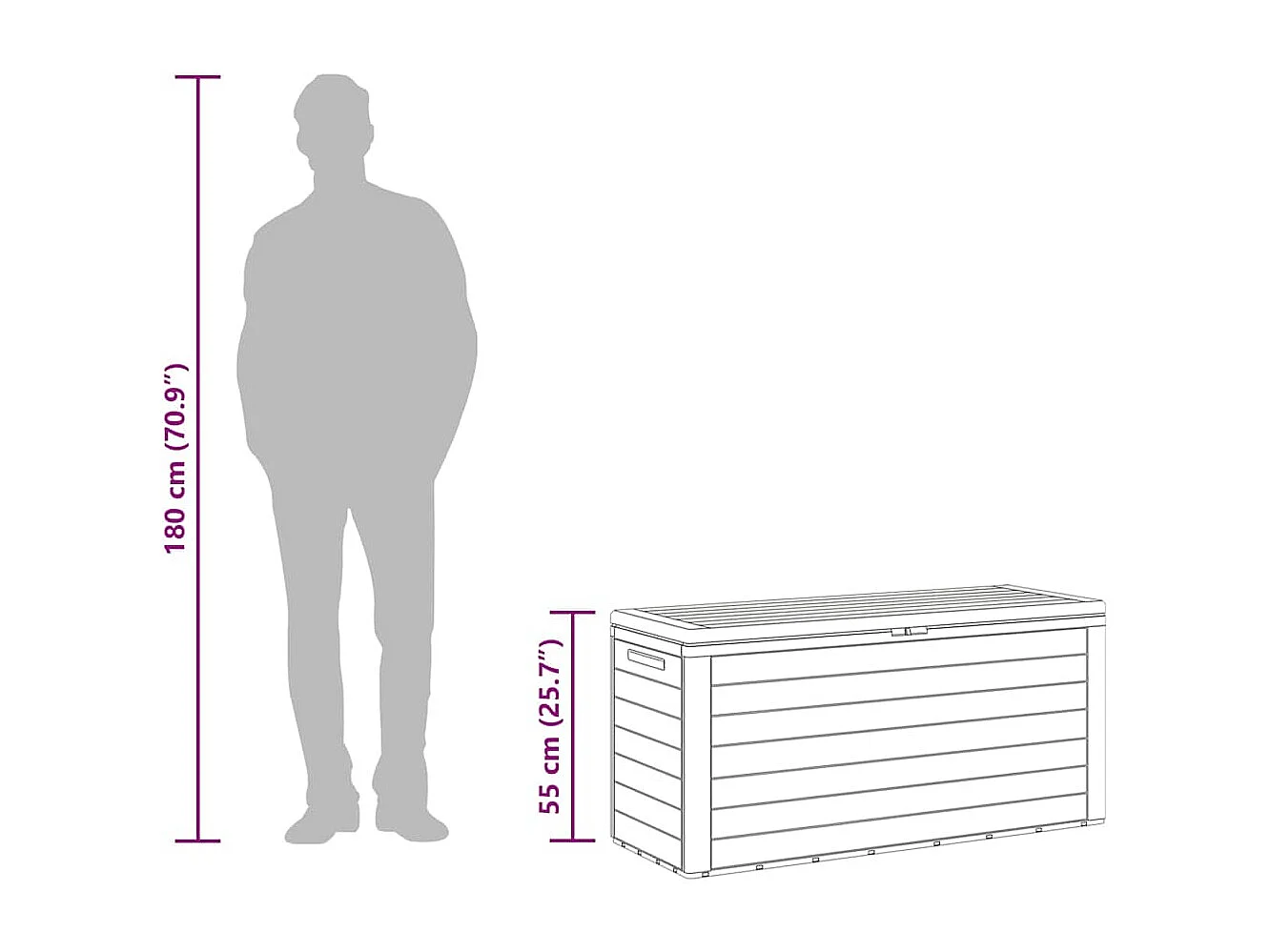 Boîte de rangement de jardin Marron 78x44x55 cm