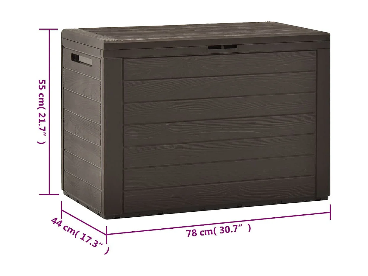 Boîte de rangement de jardin Marron 78x44x55 cm