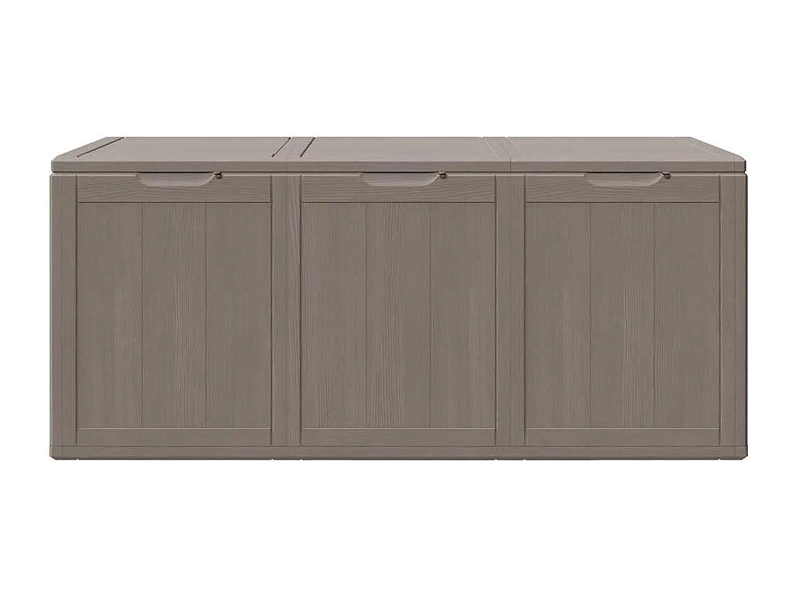 Boîte de rangement de jardin 270 L Marron PP aspect bois
