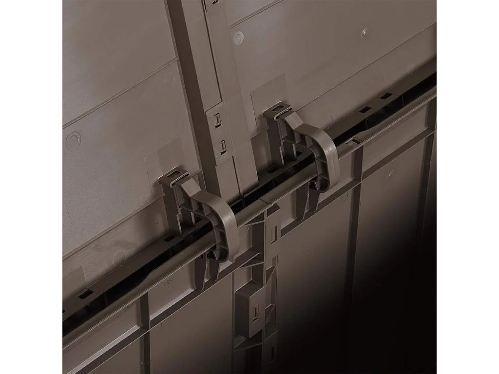 Boîte de rangement de jardin 270 L Marron PP aspect bois