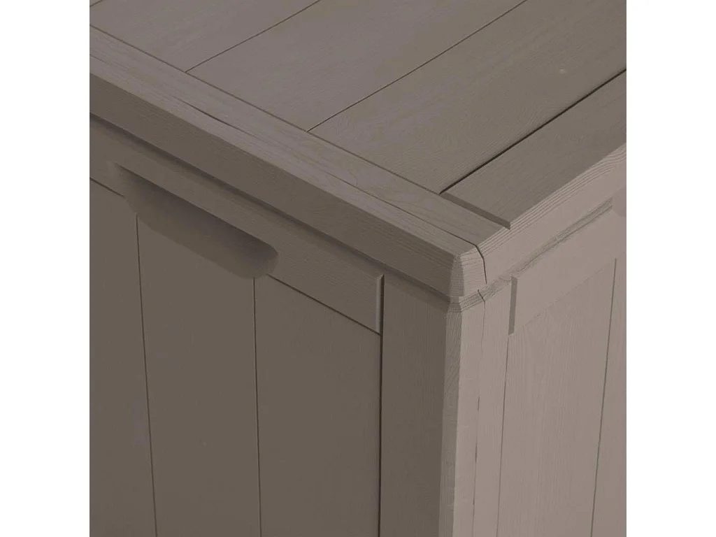 Boîte de rangement de jardin 270 L Marron PP aspect bois