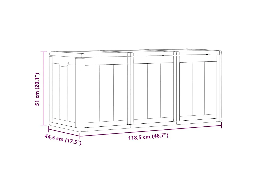 Garten-Aufbewahrungsbox 270 L Braun PP-Holzoptik