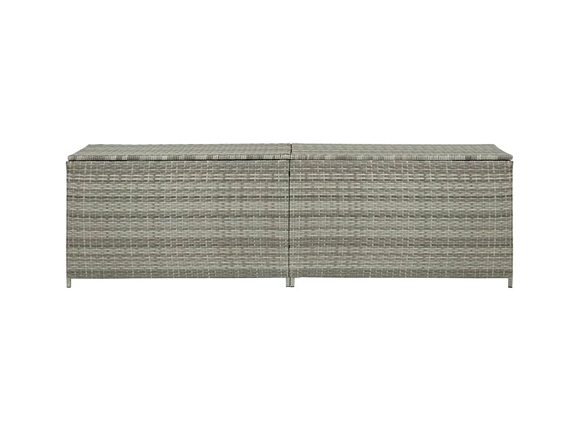 Boîte de rangement de jardin résine tressée 200x50x60 cm gris