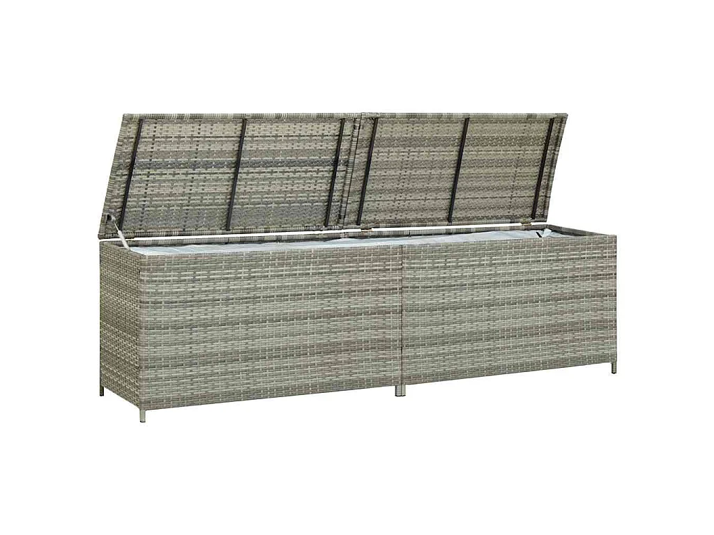 Tuinbox 200x50x60 cm poly rattan grijs