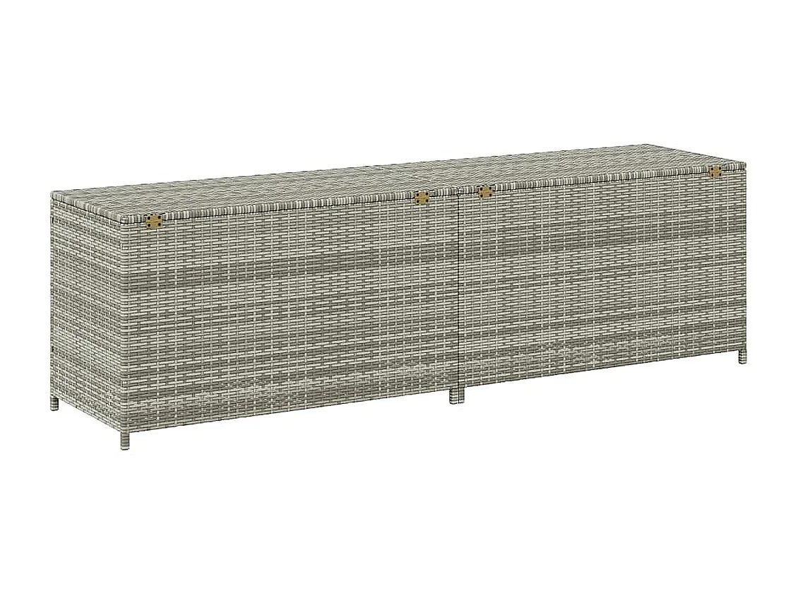 Tuinbox 200x50x60 cm poly rattan grijs
