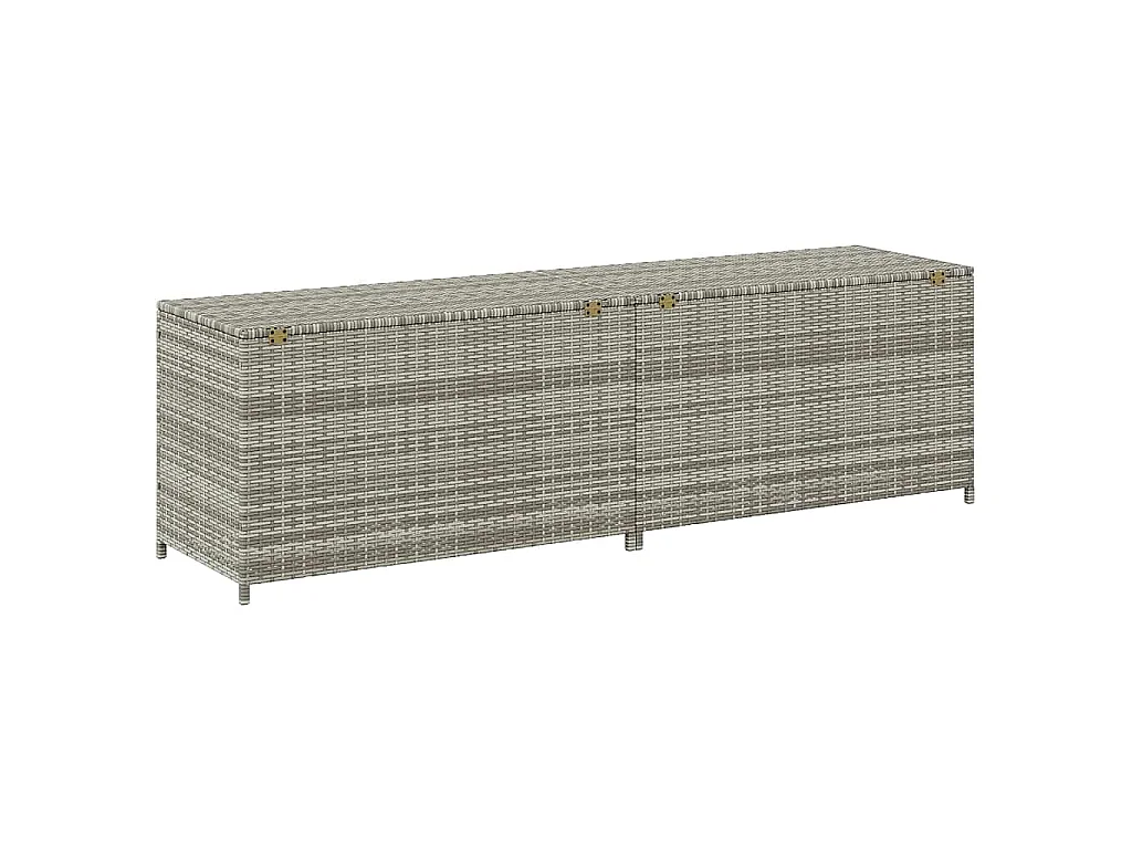 Gartenbox Poly Rattan 200x50x60 cm Grau