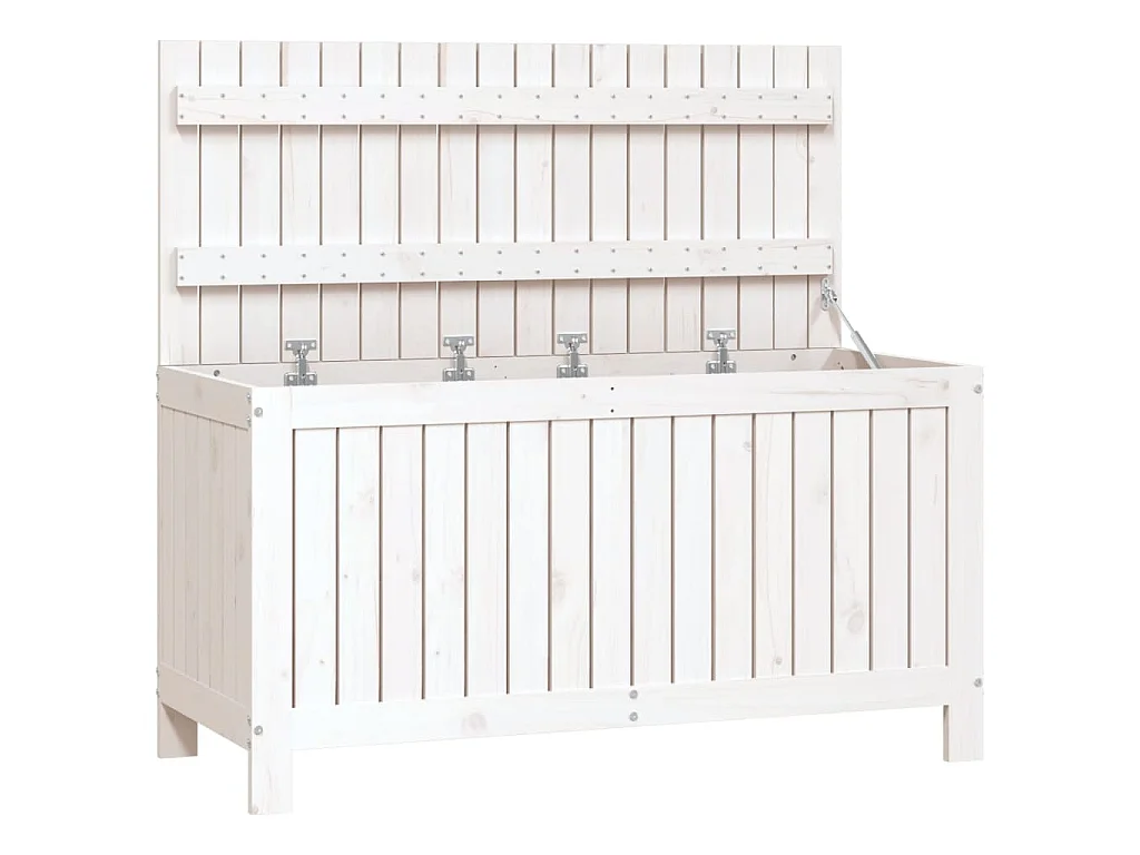 Boîte de rangement de jardin Blanc 115x49x60 cm Bois de pin