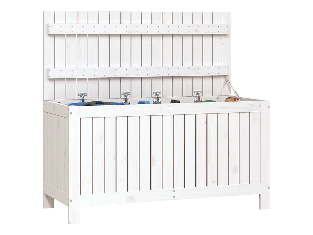 Boîte de rangement de jardin Blanc 115x49x60 cm Bois de pin