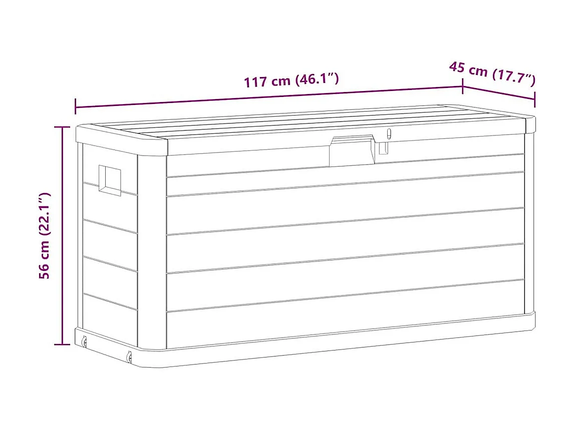 Boîte de rangement de jardin 280 L Gris clair