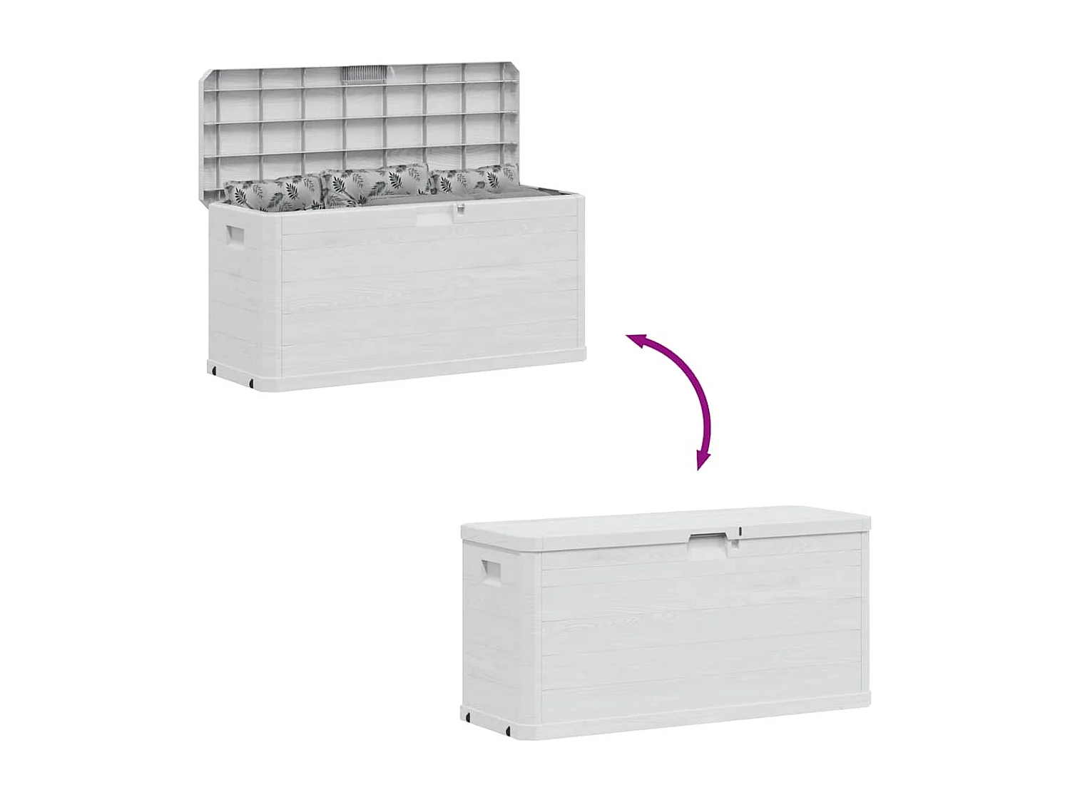 Boîte de rangement de jardin 280 L Gris clair