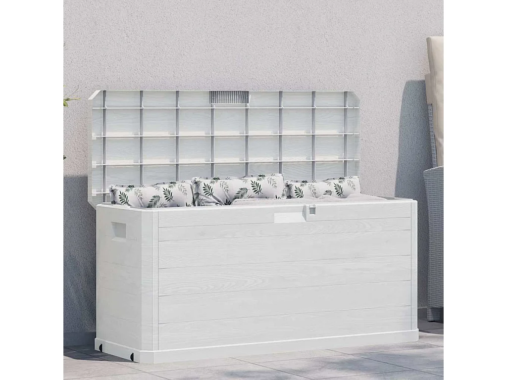 Caixa de arrumação para jardim 280 L cinzento-claro