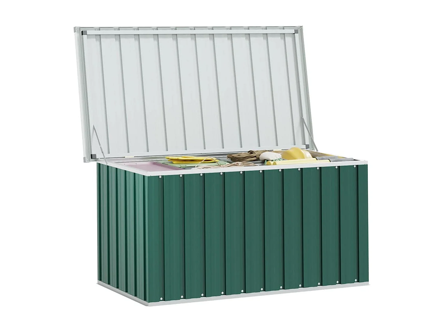 Coffre de rangement de jardin Vert 129x67x65 cm
