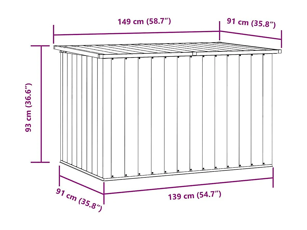 Boîte de rangement de jardin Marron 149x99x93 cm