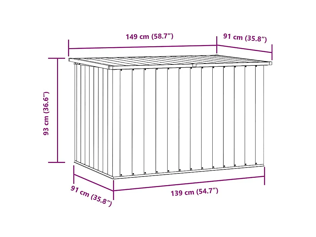 Caja de almacenaje para jardín marrón 149x99x93 cm